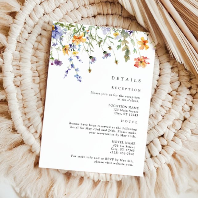 Summer Wildflower Wedding Details Enclosure Card (Creator Uploaded)