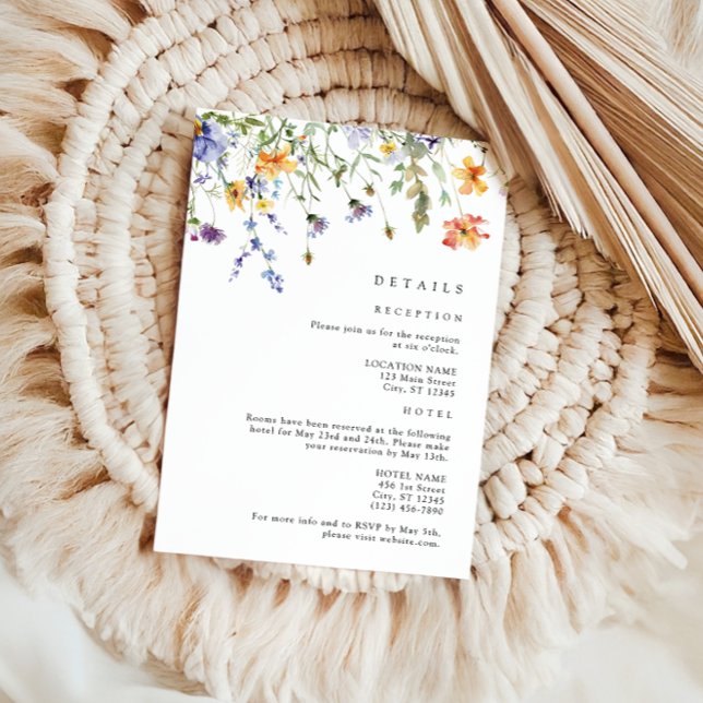 Summer Wildflower Wedding Details Enclosure Card (Creator Uploaded)