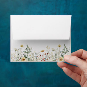 Summer Wildflower Wedding Self-Addressed RSVP Envelope