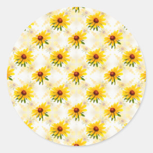 Summer Wildflower - Yellow Black-Eyed Susan Photo Classic Round Sticker