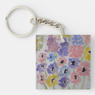 Summer Wildflowers Acrylic Key Ring