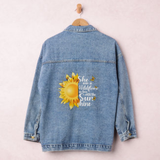 Summer Wildflowers and Sunshine Denim Jacket