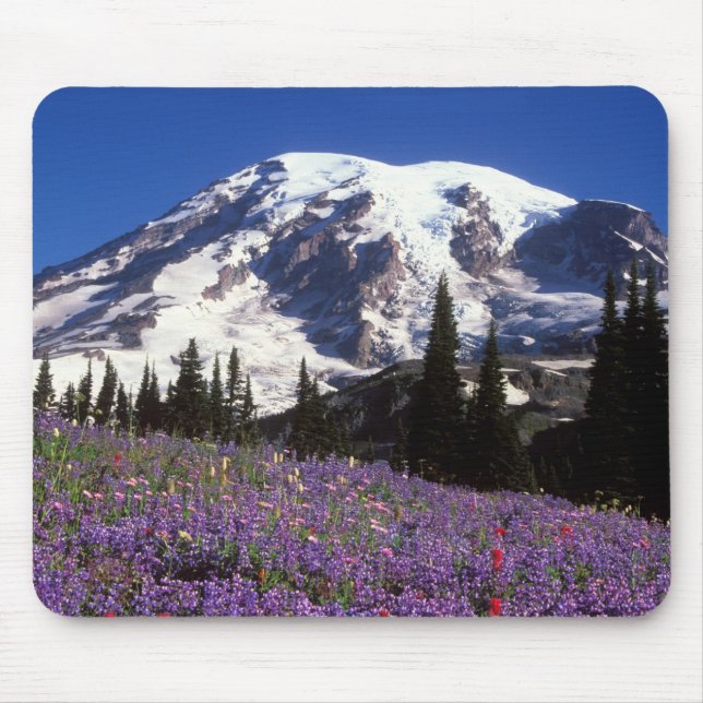 summer wildflowers at the base of Mount Rainier, 2 Mouse Pad (Front)