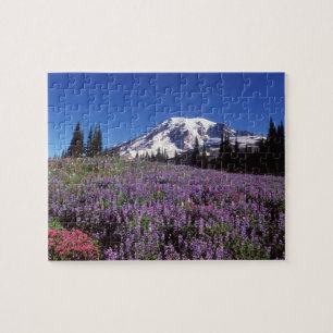 summer wildflowers at the base of Mount Rainier, Jigsaw Puzzle