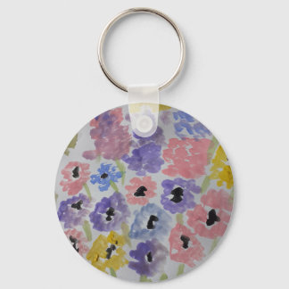 Summer Wildflowers Button Key Ring