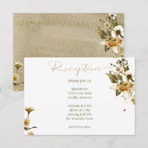 Summer Wildflowers & Daisies Reception Wedding Enclosure Card