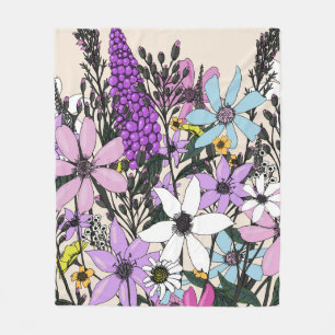 Summer Wildflowers Fleece Blanket