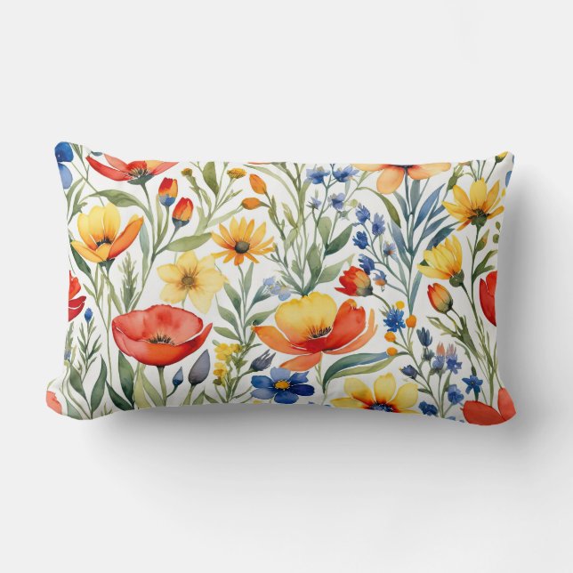 Summer Wildflowers Lumbar Cushion (Front)