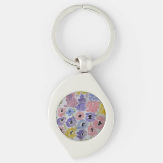 Summer Wildflowers Metal Key Ring
