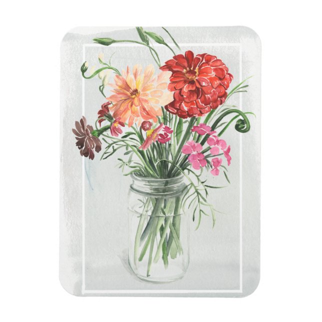 Summer Wildflowers - Pinks & Reds Magnet (Vertical)