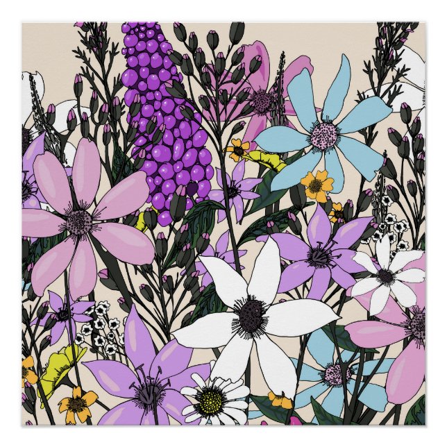 Summer Wildflowers Poster (Front)