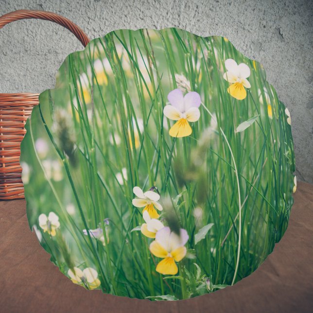 Summer wildflowers round cushion (Creator Uploaded)