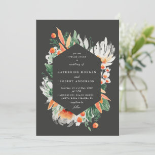 summer wildflowers watercolors wedding invitation