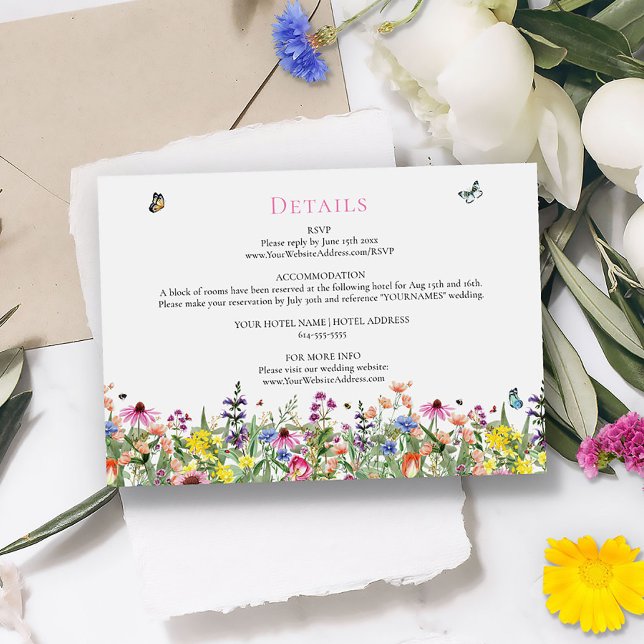 Summer Wildflowers Wedding Details Enclosure Card (Creator Uploaded)