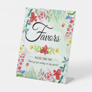 Summer Wildflowers Wedding Favours  Pedestal Sign