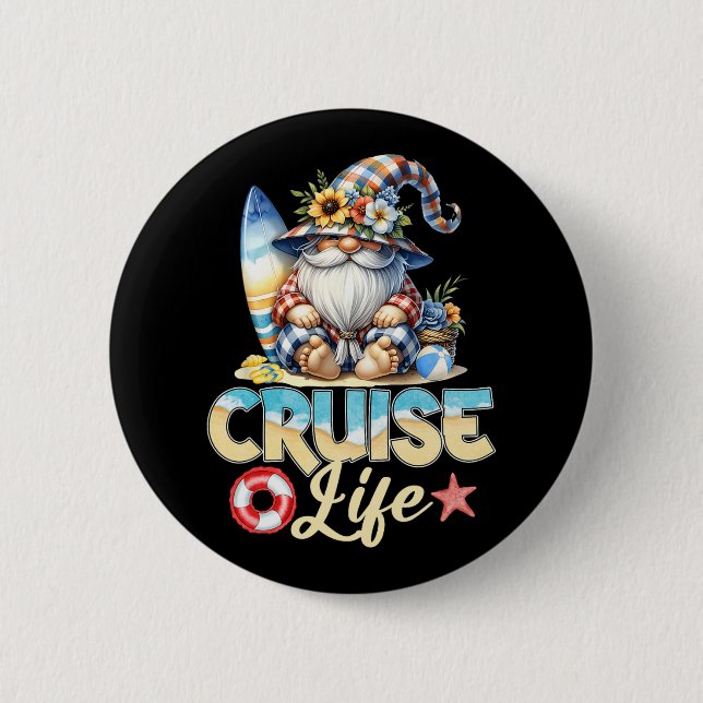 Summer With My Gnomies Vacation Cruise Life Gnome  6 Cm Round Badge (Front)