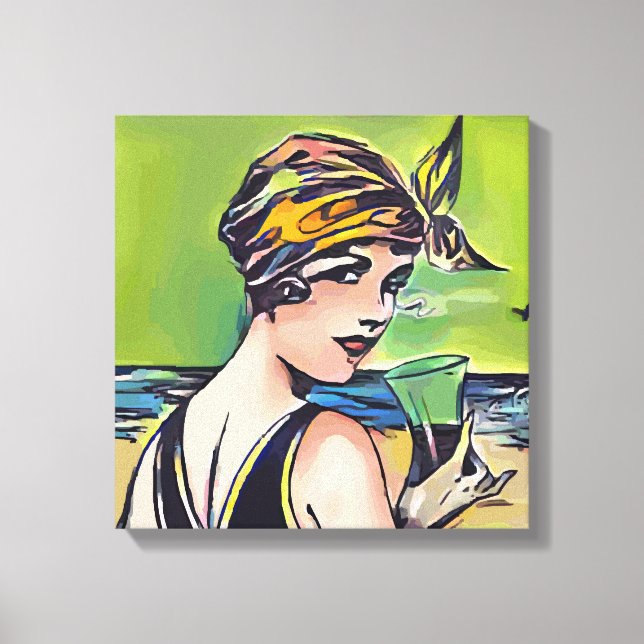 Summer woman canvas print (Front)