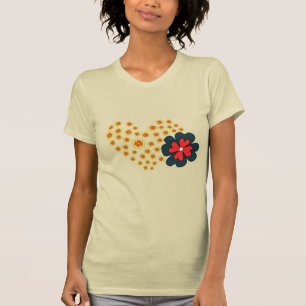 Summer Women Daisy Flower Heart T-Shirt