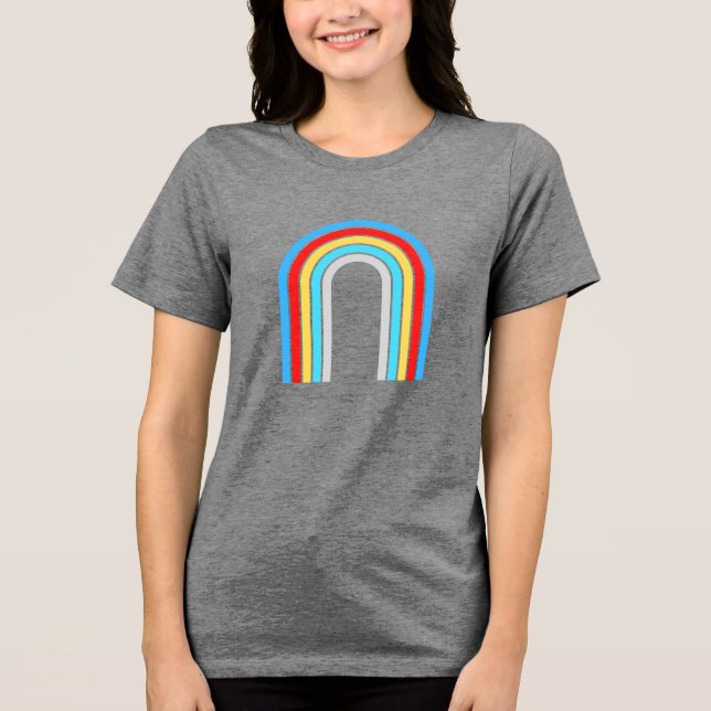 Summer Women's  Elegant Boho  Rainbow Tri-Blend Shirt (Front)
