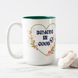 Summer Women's Floral Heart Quote B I G Clothing Two-Tone Coffee Mug