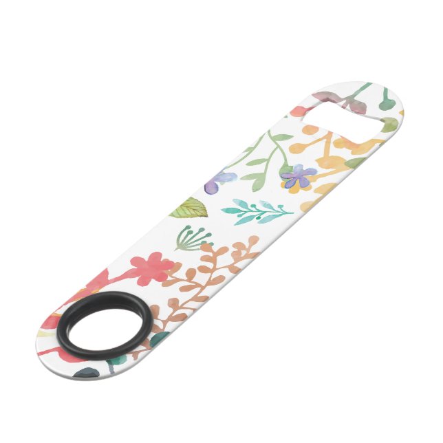 Summer Woodland Watercolor Bottle Opener (Front Angled)