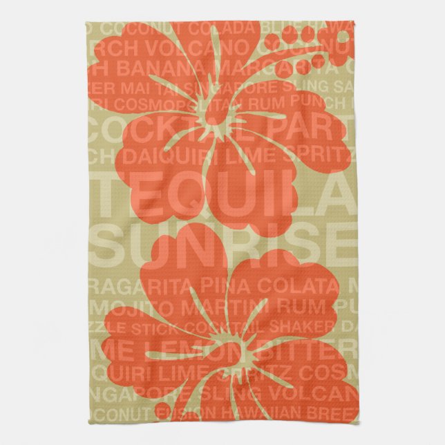 Summer Words Cocktails and Hibiscus Towels (Vertical)