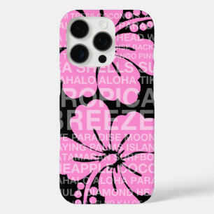 Summer Words Hawaiian Hibiscus Pink iPhone 16 Pro Case