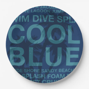 Summer Words Poolside and Palm Tree Paper Plate