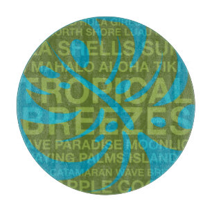 Summer Words Tropical and Monstera Cutting Board