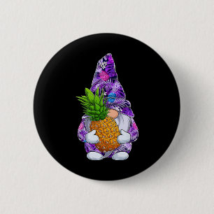 Summer Xmas Hawaiian Pineapple Gnome Christmas In 6 Cm Round Badge