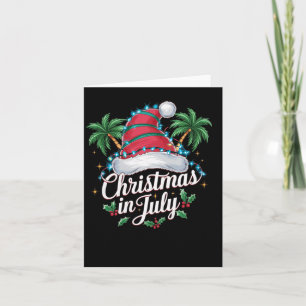 Summer Xmas Santa Hat and Palm Trees - Trocal Xmas Card