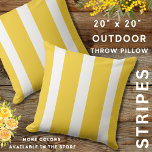 Summer Yellow And White Awning Stripes  Cushion<br><div class="desc">Trendy yellow striped throw pillow  to add colour and style to your summer garden decor.</div>
