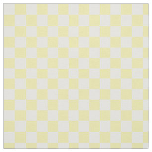 Summer Yellow and White Chequerboard Pattern Fabric