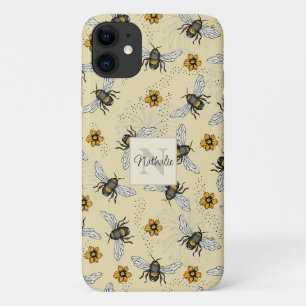 Summer Yellow Bee Floral Pattern Case-Mate iPhone Case