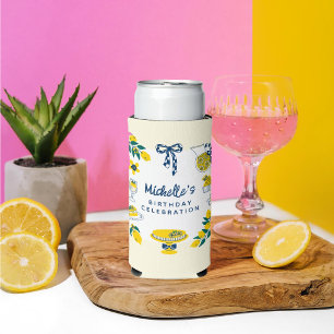 Summer Yellow Cocktail Lemon Cake Birthday Party Seltzer Can Cooler