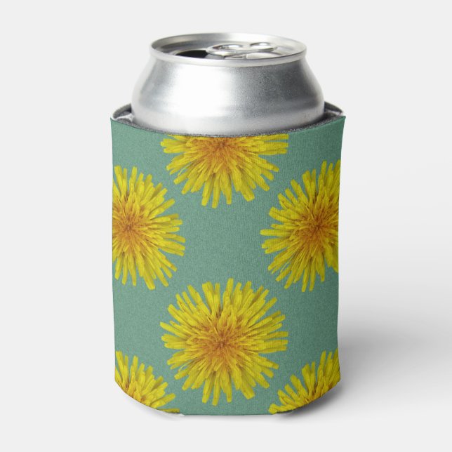 Summer Yellow Dandelion Flower on any Colour Can Cooler (Can Front)