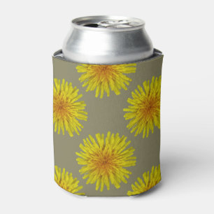 Summer Yellow Dandelion Flower on any Colour Can Cooler