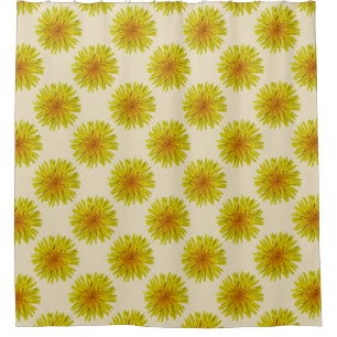 Summer Yellow Dandelion Flower on any Colour Shower Curtain