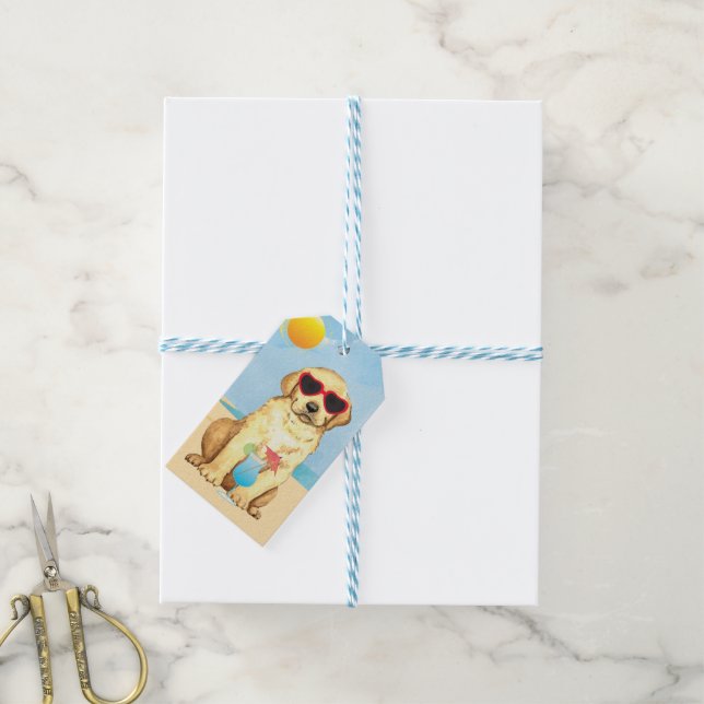 Summer Yellow Lab Gift Tags (With Twine)