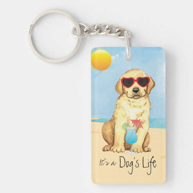 Summer Yellow Lab Keychain (Front)