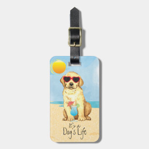 Summer Yellow Lab Luggage Tag