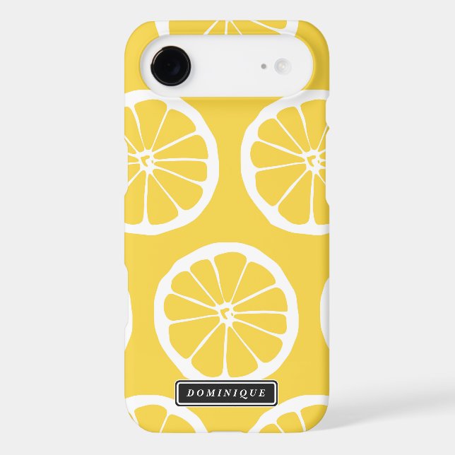 Summer Yellow Lemon Slices Pattern iPhone Case (Back)