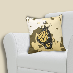 Summer Yellow Monarch Butterfly Cushion