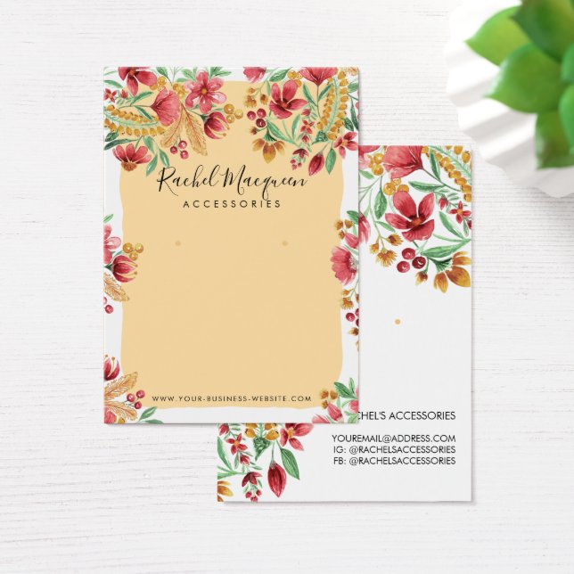 Summer Yellow Pink Red Floral Earring Display (Desk)