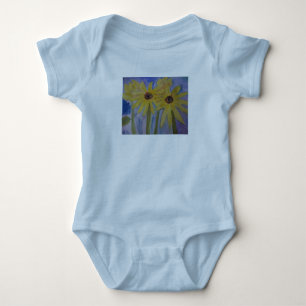 Summer Yellow Sunflowers Baby Bodysuit