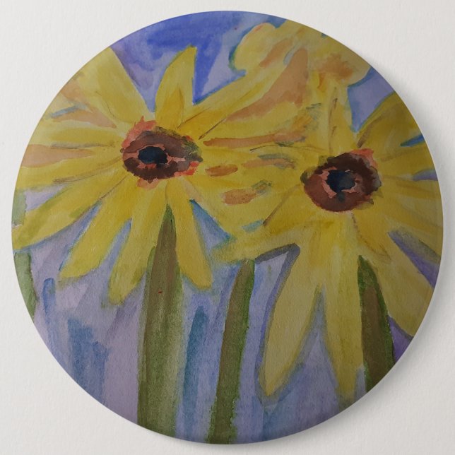 Summer Yellow Sunflowers Badge (Front)