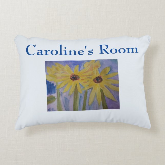 Summer Yellow Sunflowers Personalized  Decorative Cushion (Front)