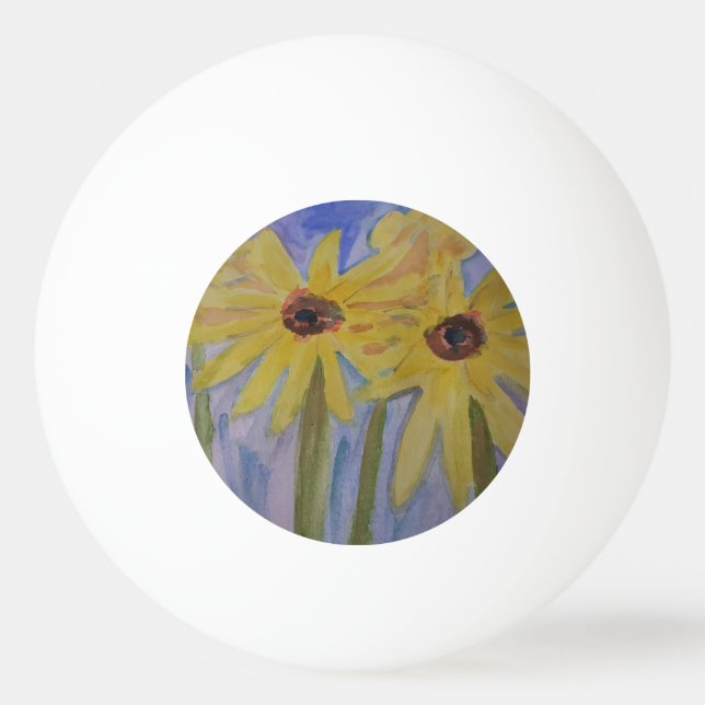 Summer Yellow Sunflowers Ping Pong Ball (Front)