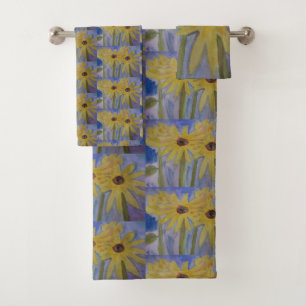 Summer Yellow Sunflowers Towel Set