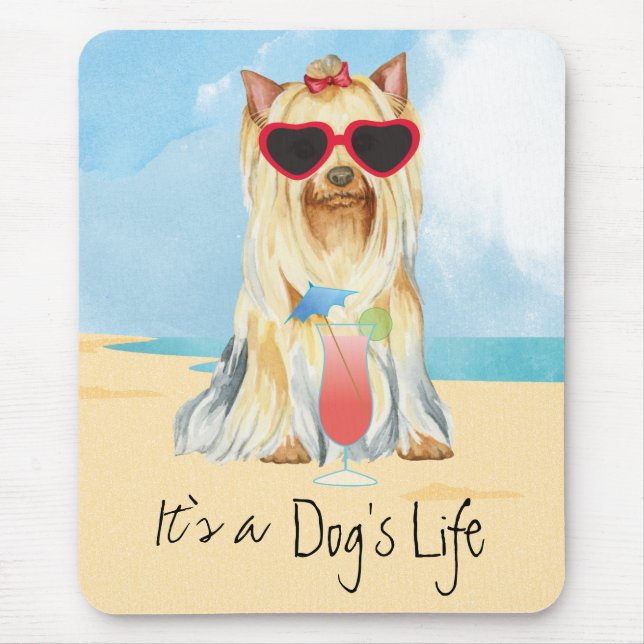 Summer Yorkie Mouse Pad (Front)